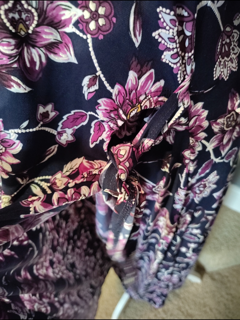 Signature By Robbie Bee Purple Floral Faux Wrap Maxi Dress Office wear Summer Me - Picture 4 of 11